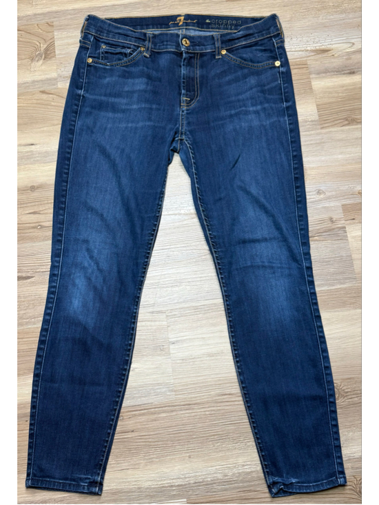 7 For All Mankind Denim - Women's 7 For All Mankind Cropped Skinny Jeans Blue Size 29